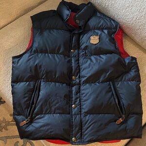Polo Navy Puffer Vest with Red Lining